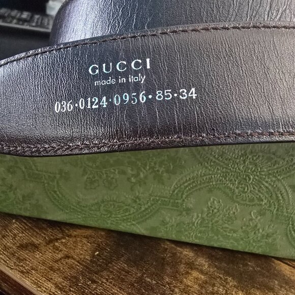 Authentic GUCCI Vintage Reversible Leather Belt - Brown/Black Size: 85/34 - Picture 4 of 7
